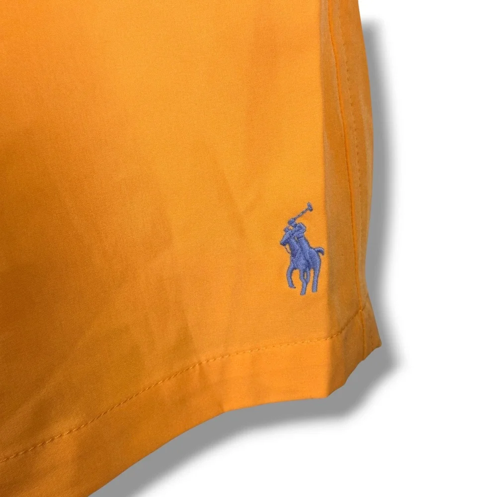 Polo Ralph Lauren Swim Trunks Men XLT Orange Blue Pony Stretch Board Shorts Prep